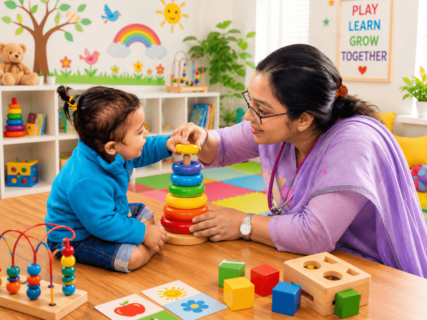 Dr. Jyoti with a child patient at NeuroNest CNDC